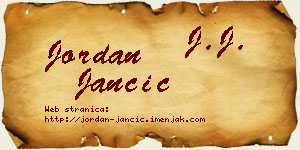 Jordan Jančić vizit kartica
